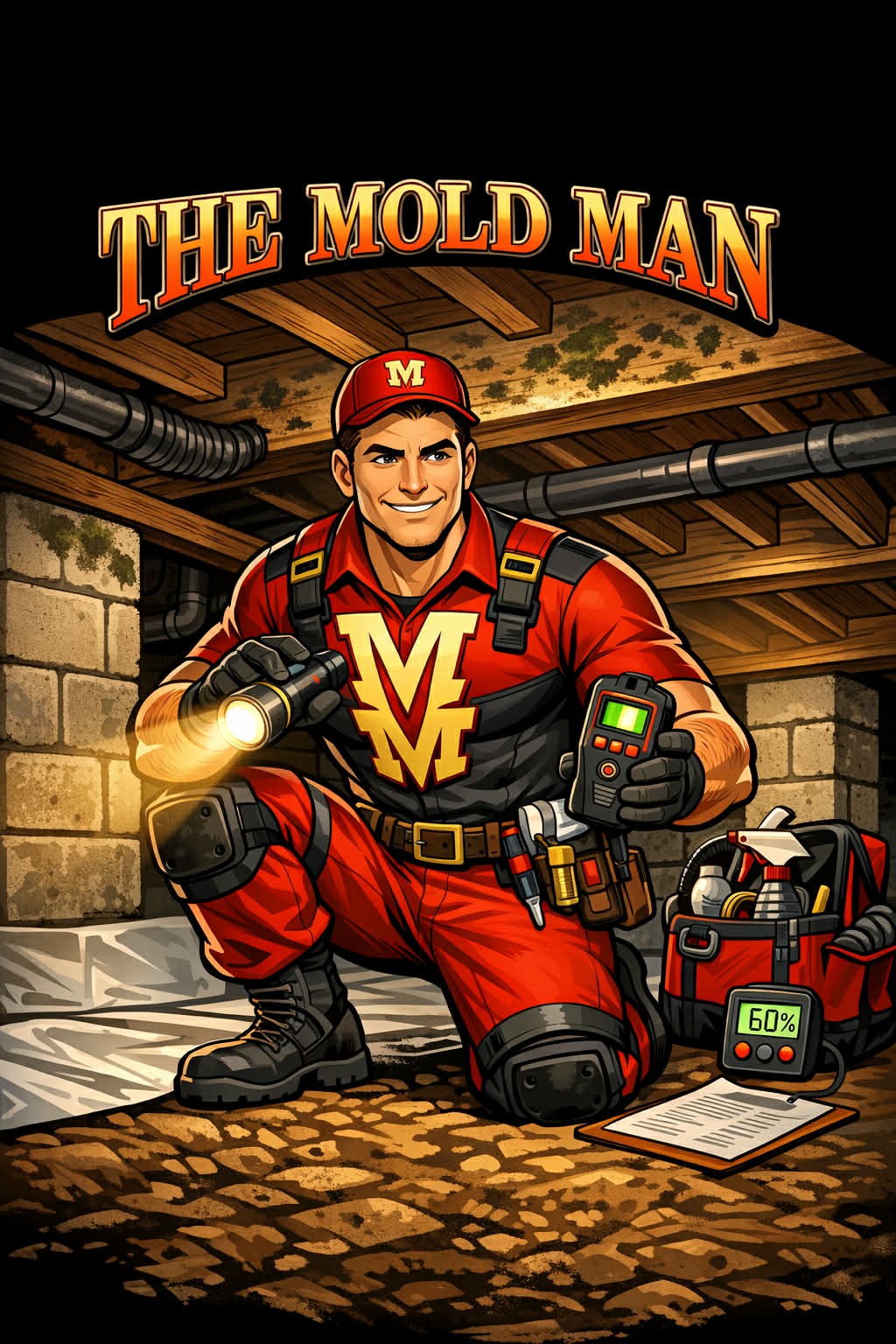 The Mold Man crawlspace inspection artwork